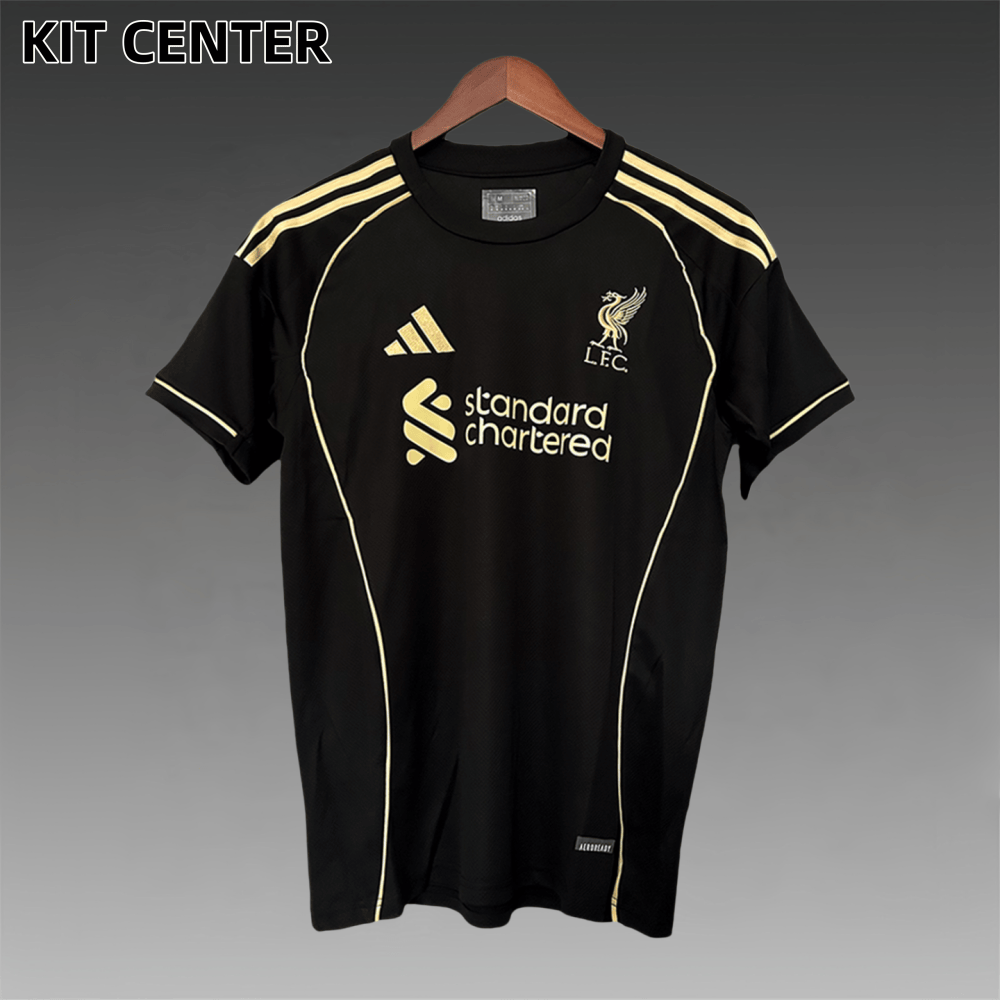 2025/2026 Liverpool FC Black and Gold Jersey (Fans)