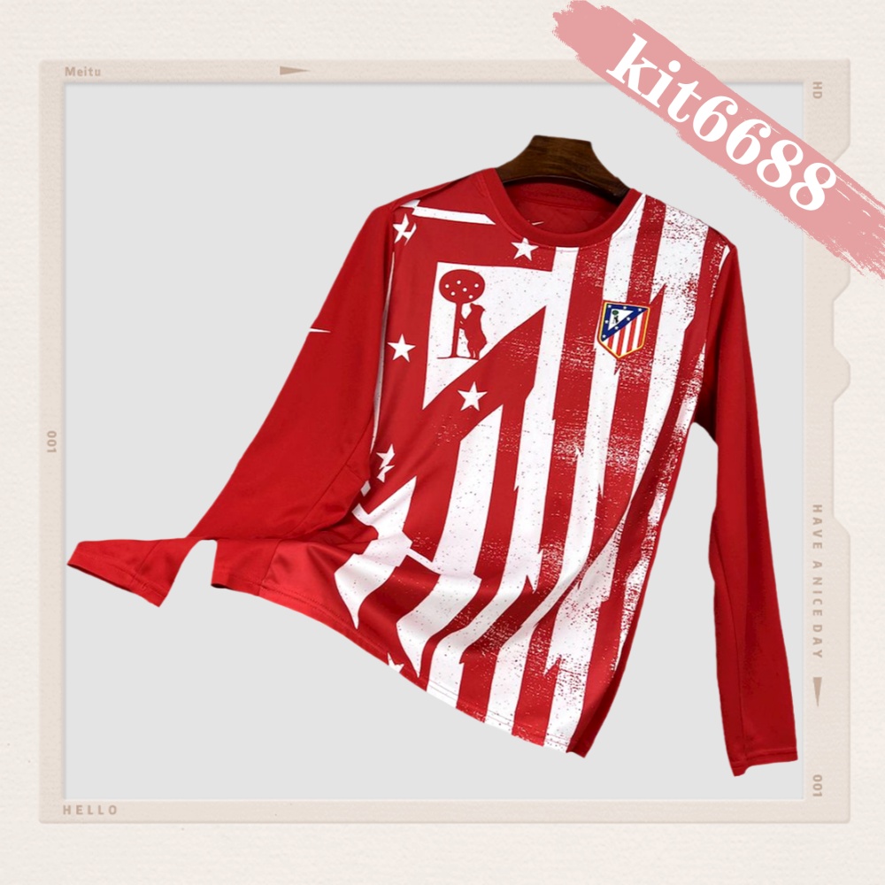 2025/2026 Atletico Madrid Pre-match Training Long Sleeved Football Shirt （Fan Edition）