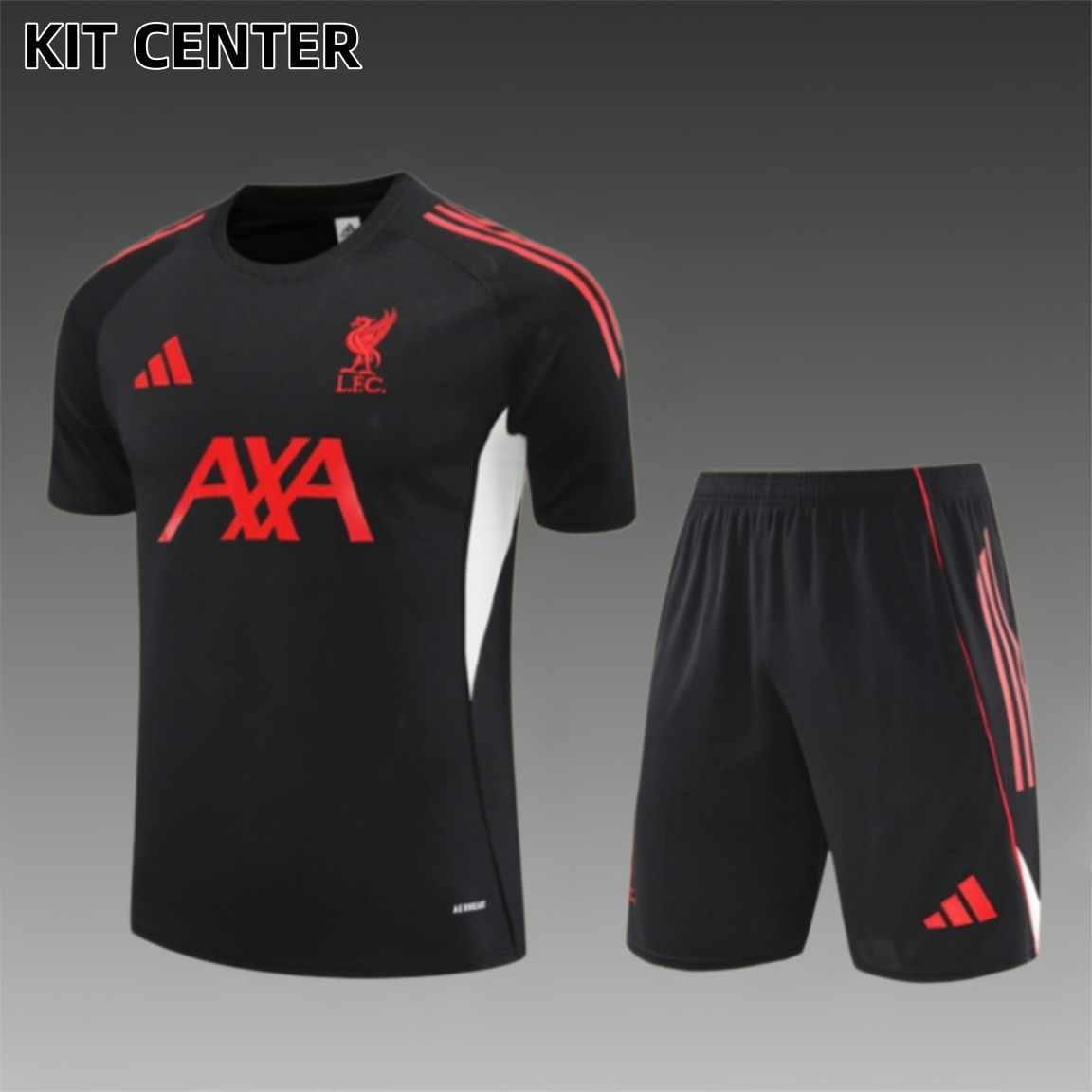 25/26 Liverpool black Short Sleeve Training Wear ( Adult kit Kids )