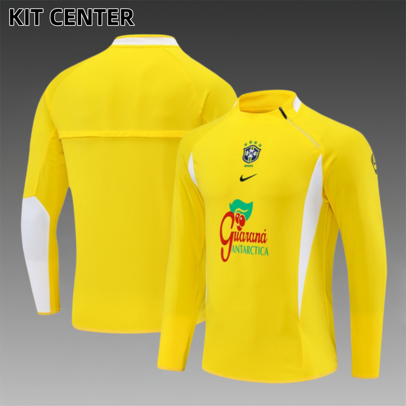 2002 Brazilian Retro Adult Half Pull Training Uniform Yellow