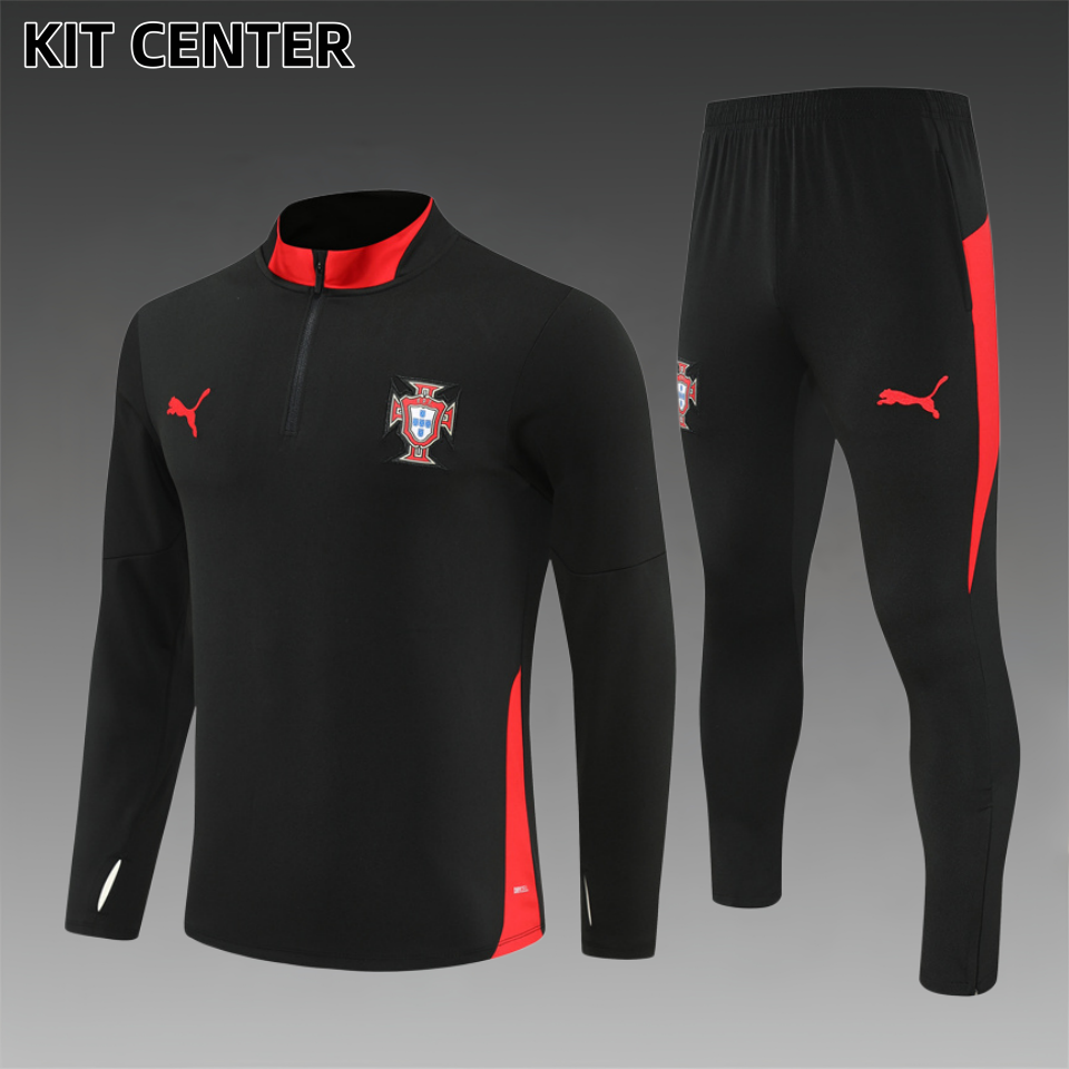 2025/2026 Portugal Kids Half Zip Training Clothes (Kids Kit)
