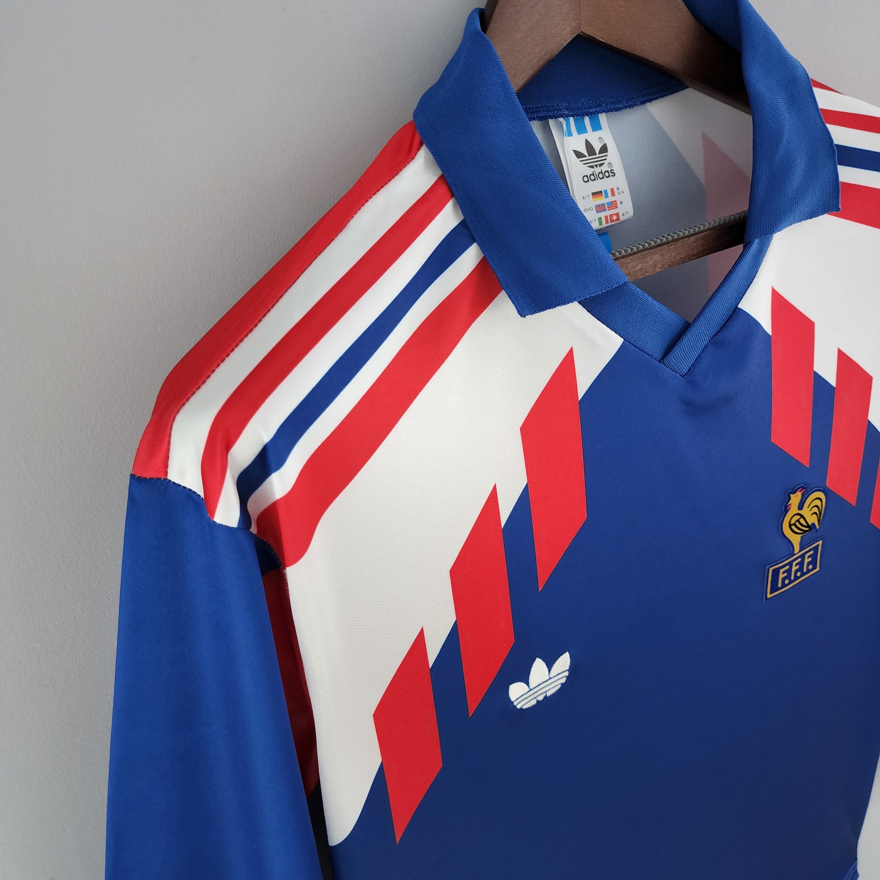 88/90 France Home  Retro long Football Shirt