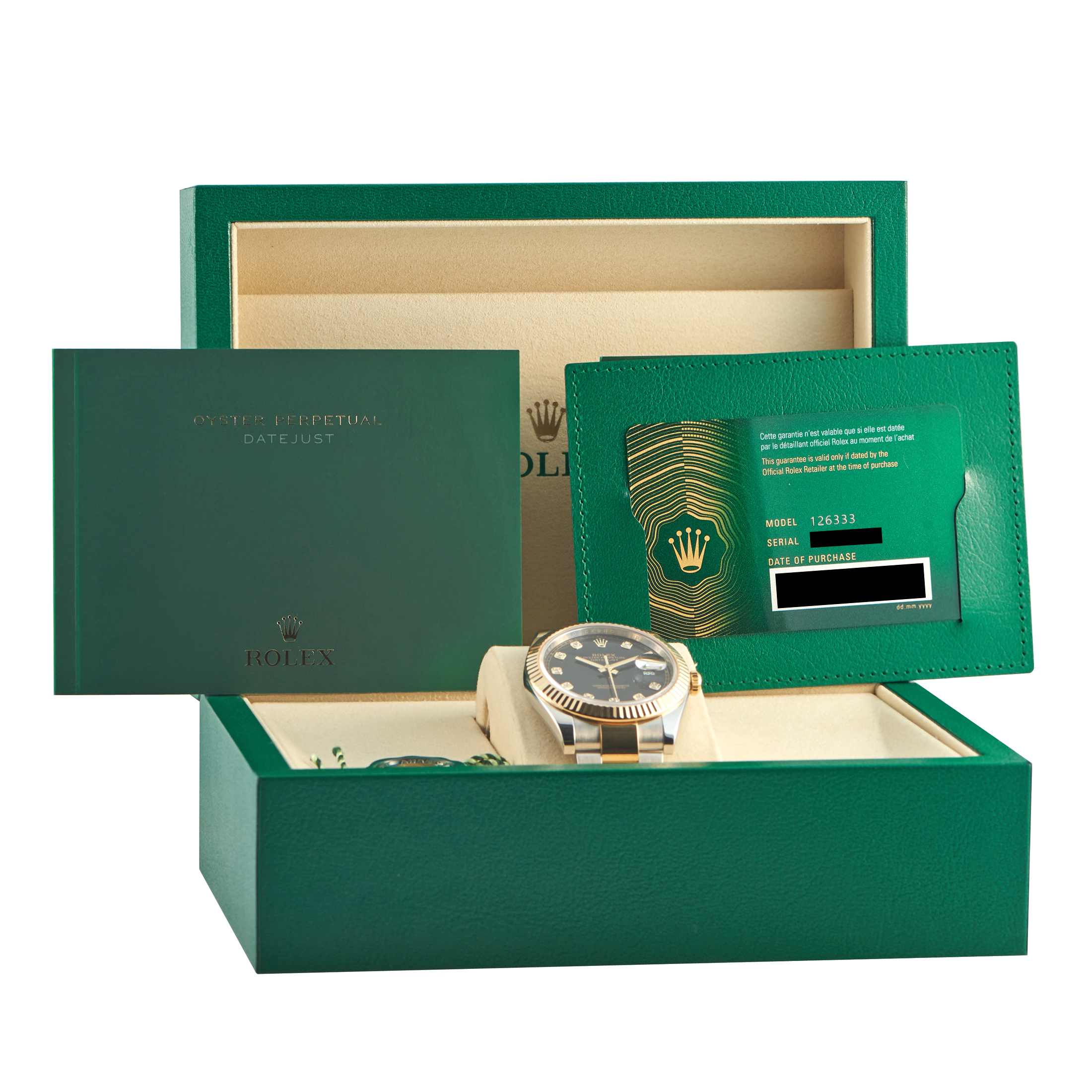 RolexDatejust 41 Diamond-Set Dial Two-Tone Oyster Watch 126333