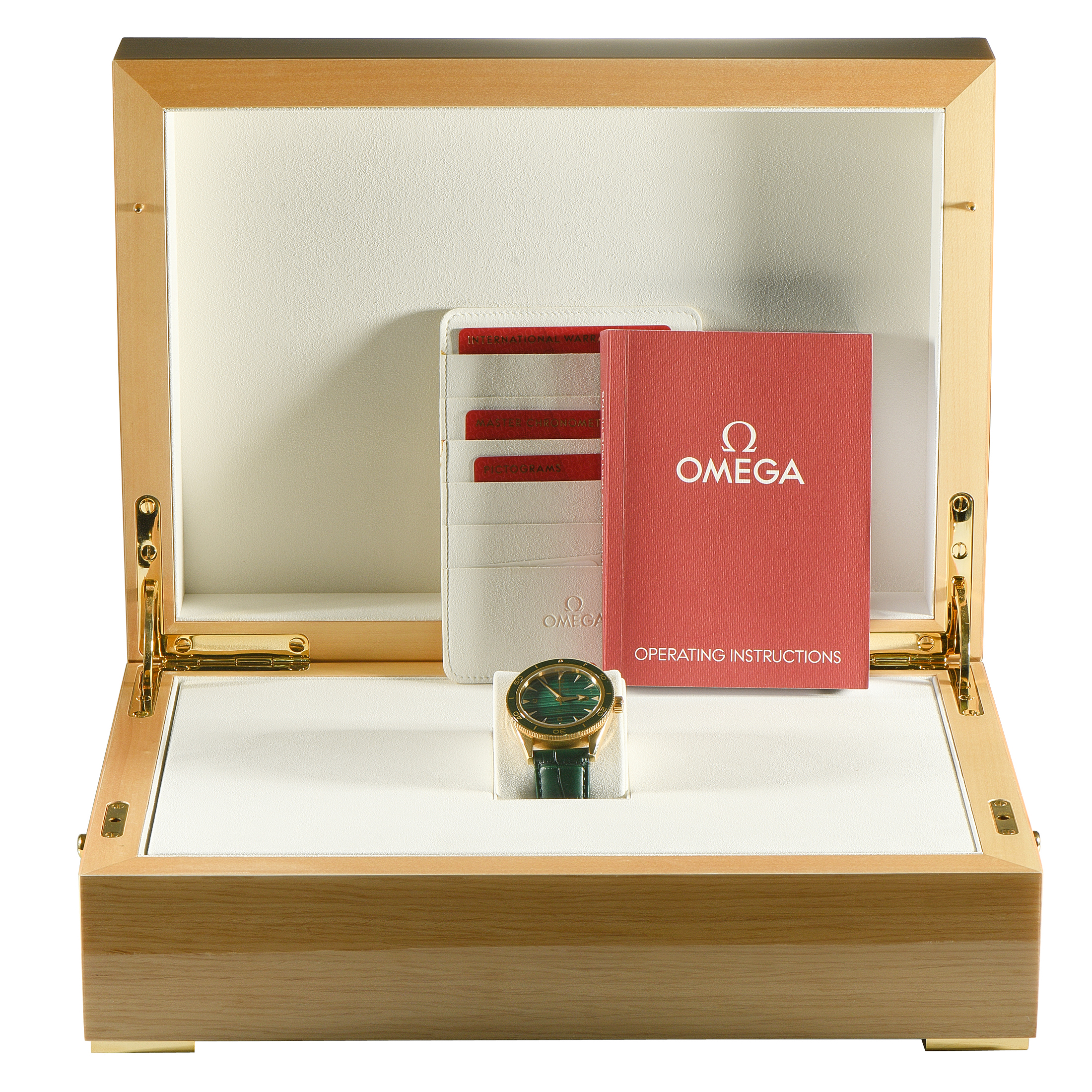 OmegaSeamaster 300 Malachite Dial Yellow Gold Watch 234.63.41.21.99.001