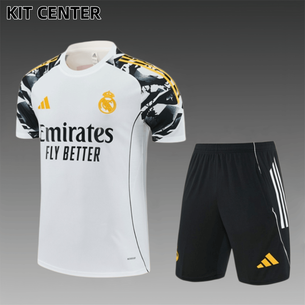 25/26 Real Madrid white Short Sleeve Training Wear ( Adult kit Kids )