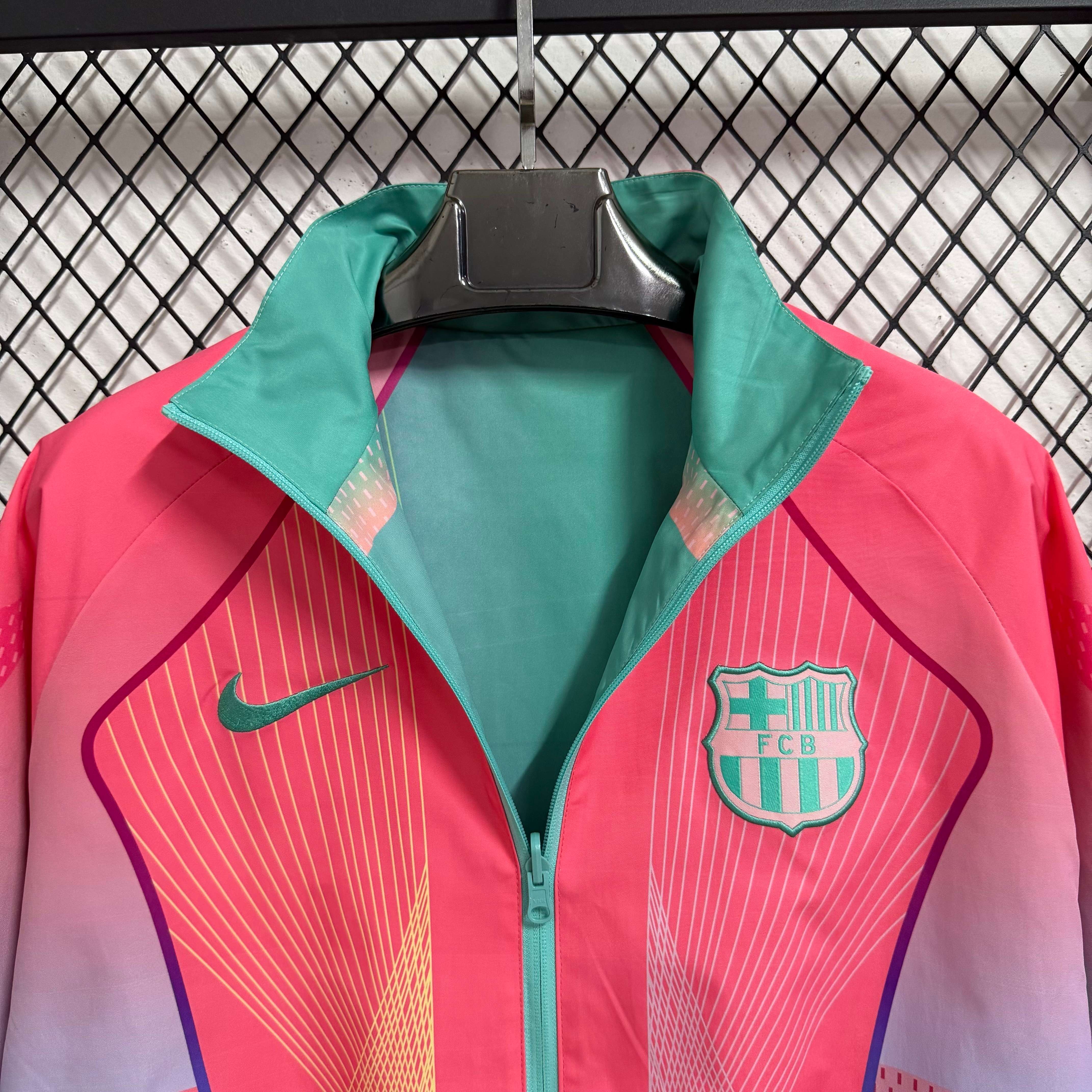 2025/2026 Barcelona special edition double-sided waterproof windbreaker