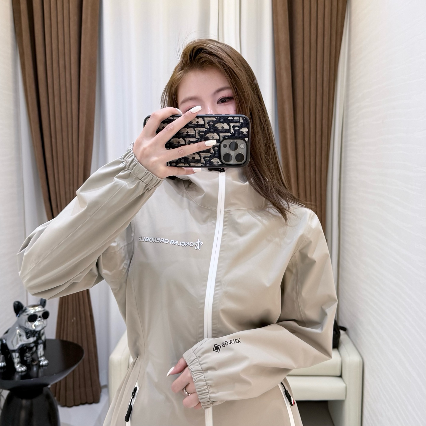 Moncler 2026 Autumn Winter Women's Jackets Polyester Hooded Tassel Zipper Casual Slim Woman's Coats MKDFWJ26011