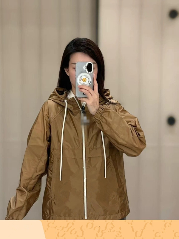 Moncler 2026 Autumn Winter Women's Jackets Polyester Hooded Tassel Zipper Casual Slim Woman's Coats MKDFWJ26012