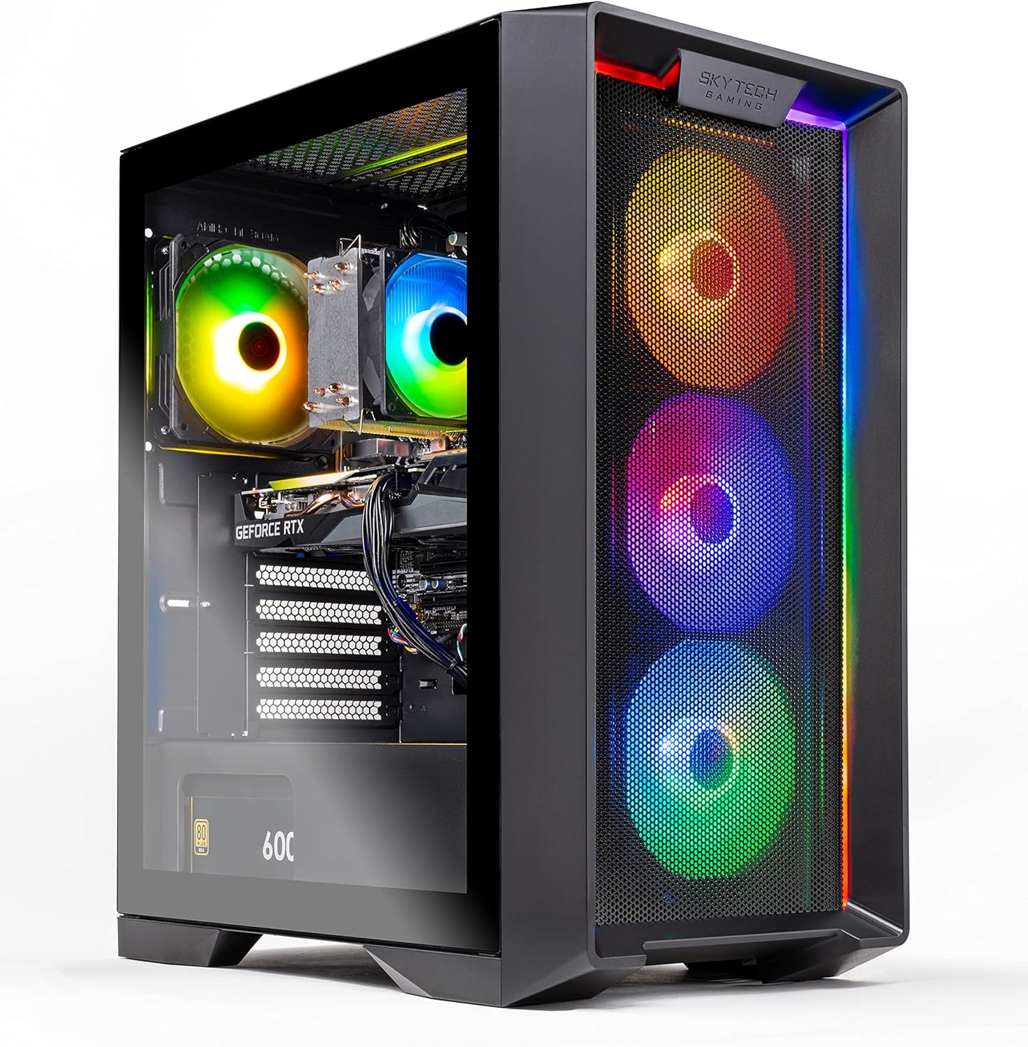 Skytech Archangel Gaming Computer PC Desktop &ndash; Ryzen 5 3600 3.6GHz, GTX 1660 Super 6G, 500GB SSD, 16GB DDR4 3200MHz, RGB Fans, Windows 11 Home 64-bit, 802.11AC Wi-Fi