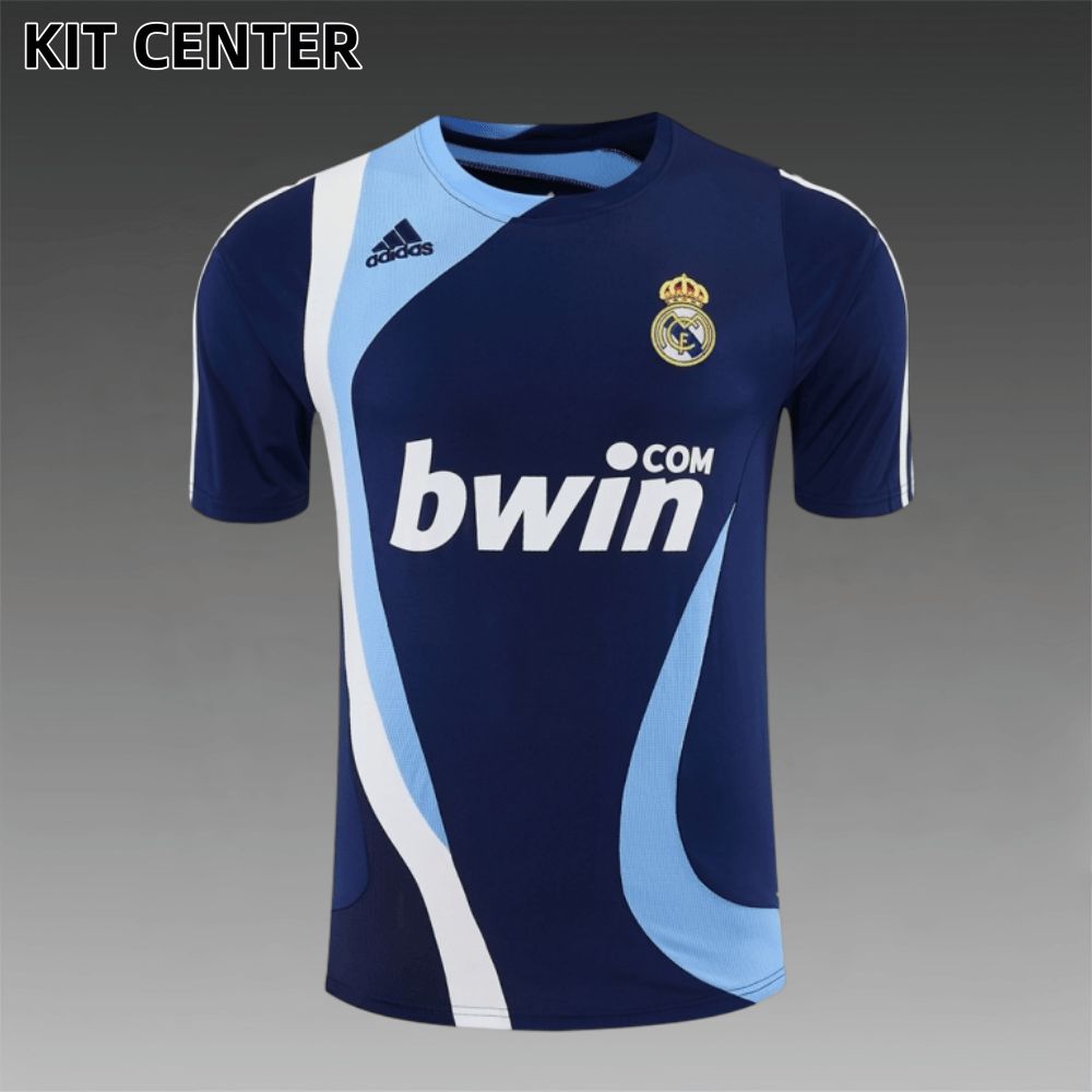07/08 Real Madrid Retro Training Uniform short sleeves- Sleeve Football Shirt