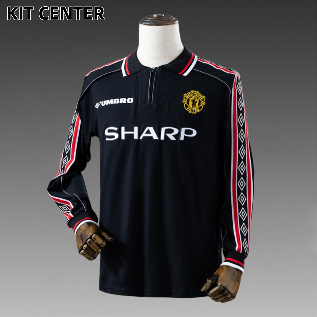 98/99 Manchester United Black long sleeved retro football jersey