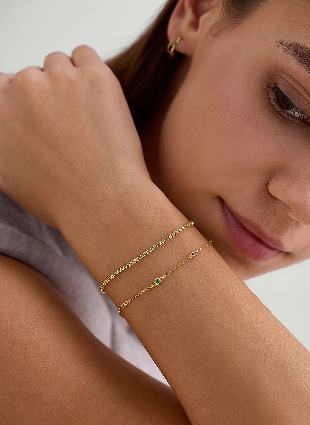 Emerald & Sapphire Station Bracelet