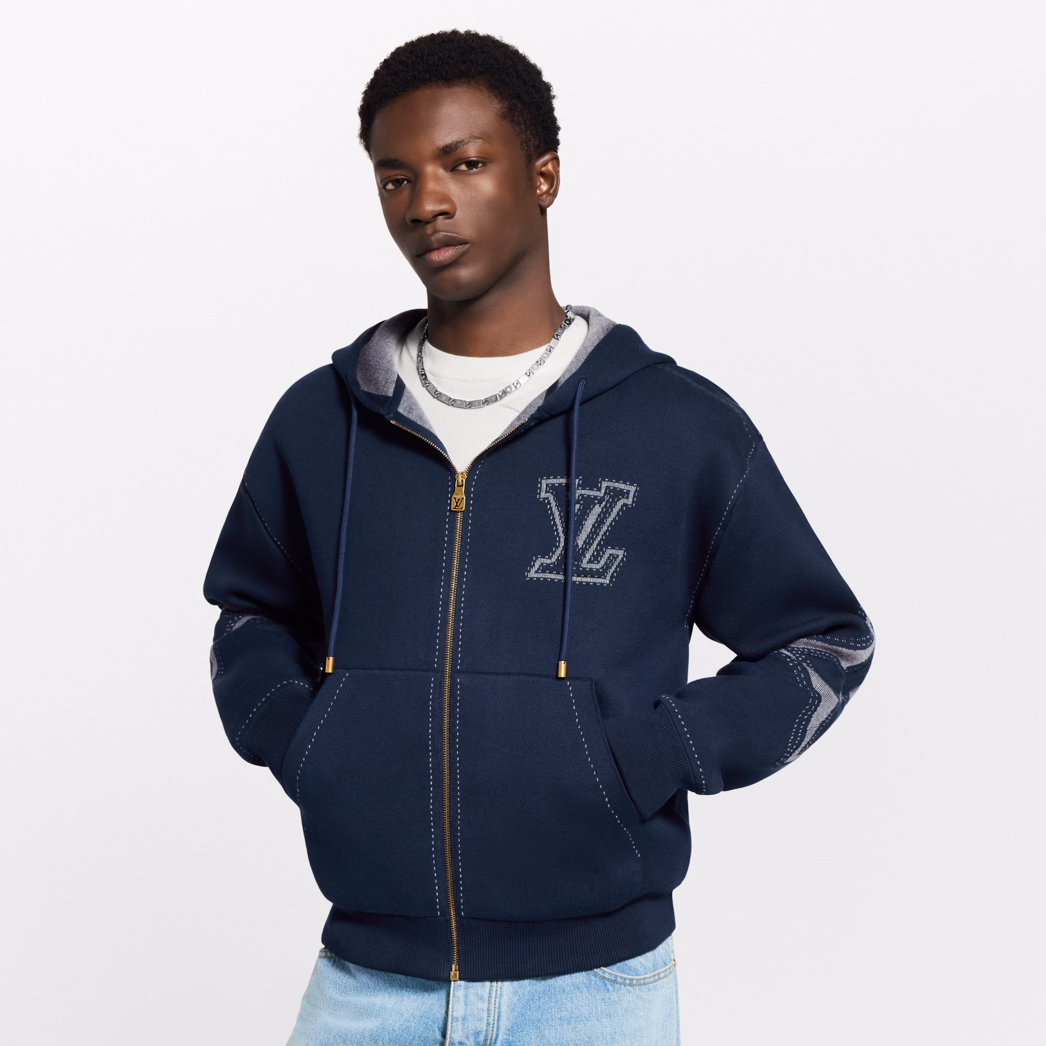 Sweat zippé à capuche LV