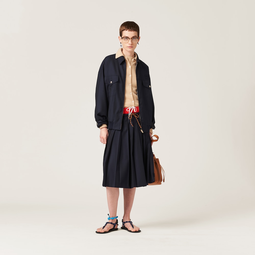 Pleated Batavia skirt