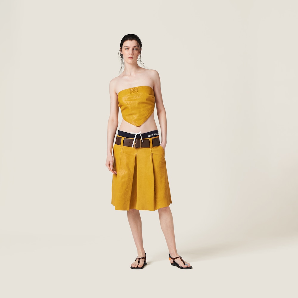Nappa leather skirt