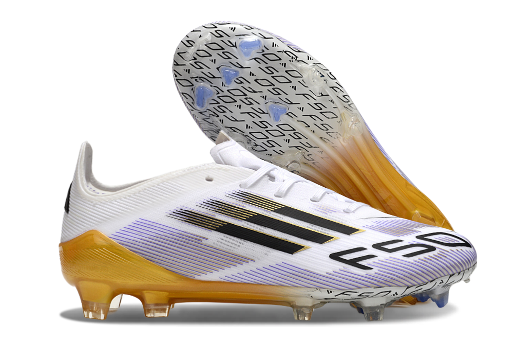 F50 Elite Laceless FG Road to Glory - Footwear White/Core Black/Gold Metallic