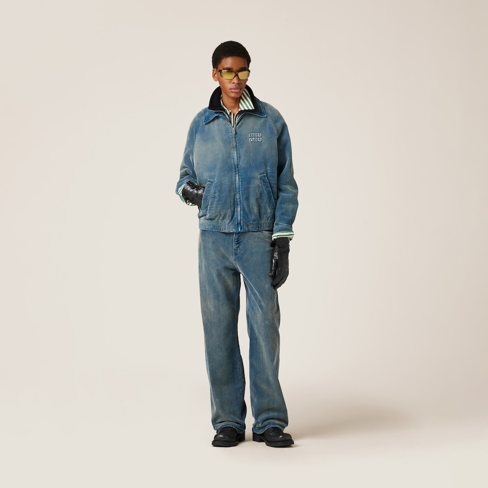 Washed corduroy pants