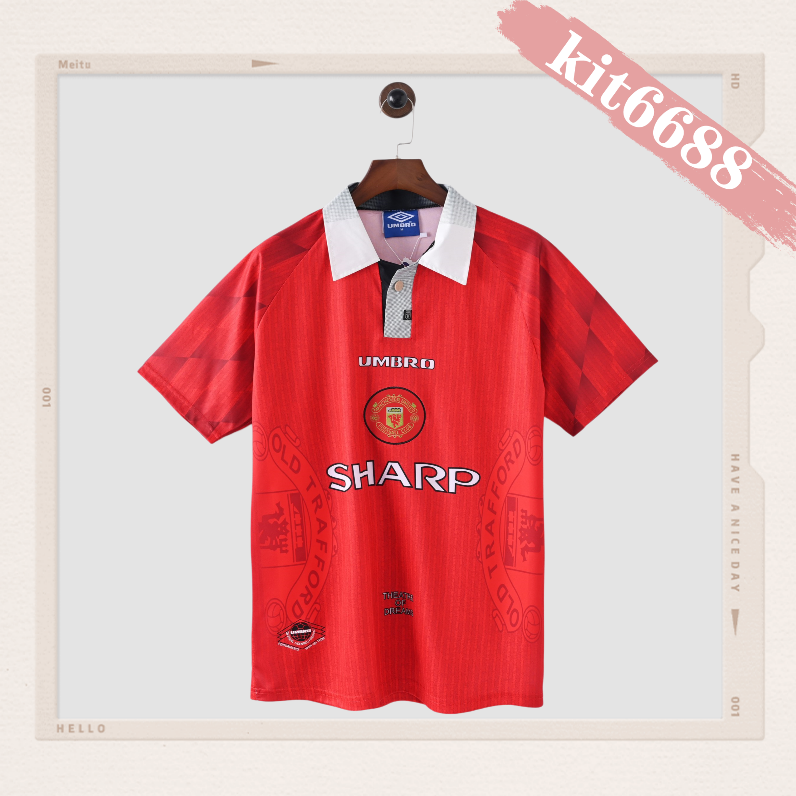 96/97 Manchester United home  retro football shirt