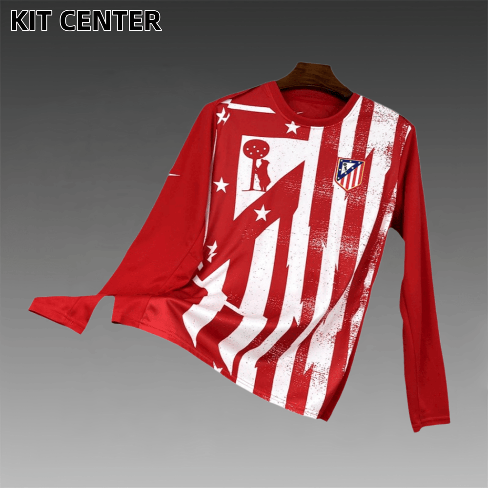 2025/2026 Atletico Madrid Pre-match Training Long Sleeved Football Shirt （Fan Edition）