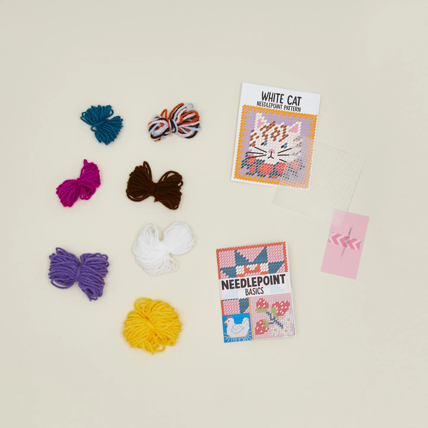 White Cat Needlepoint Kit