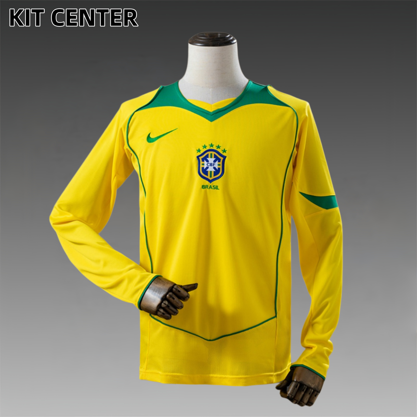 2004 Brazil home Long Sleeve Retro Football Shirt
