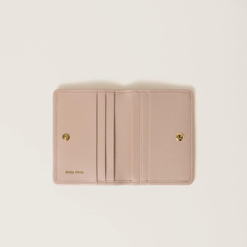Matelassé nappa leather card holder