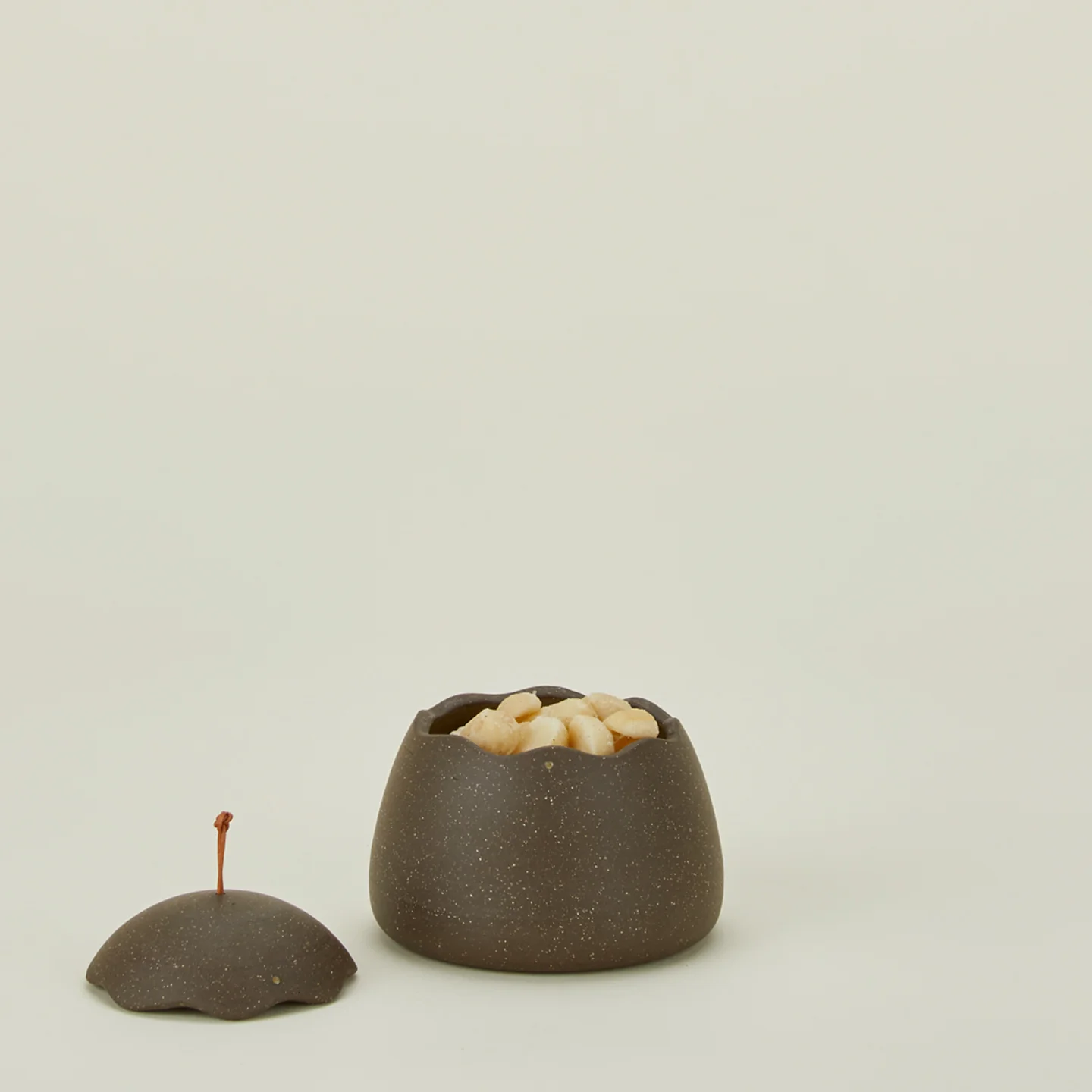 Stoneware Squiggle Jar - Olive