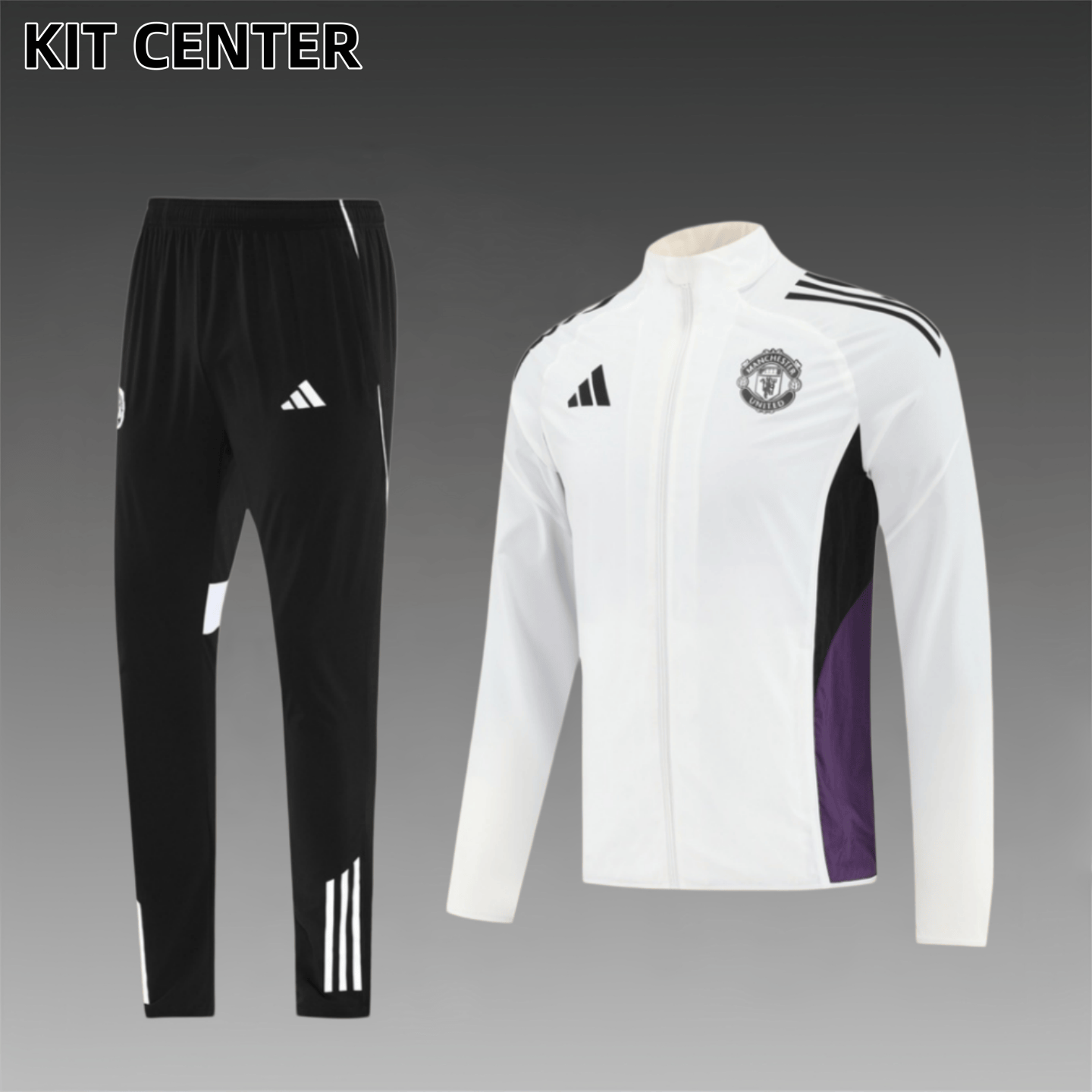 25/26 Manchester United hoodie Full Zipper Training Suit (Adult Set)