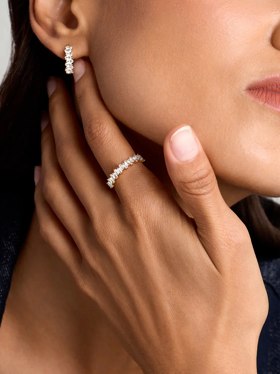 Baguette Ring & Huggie Earrings Bundle