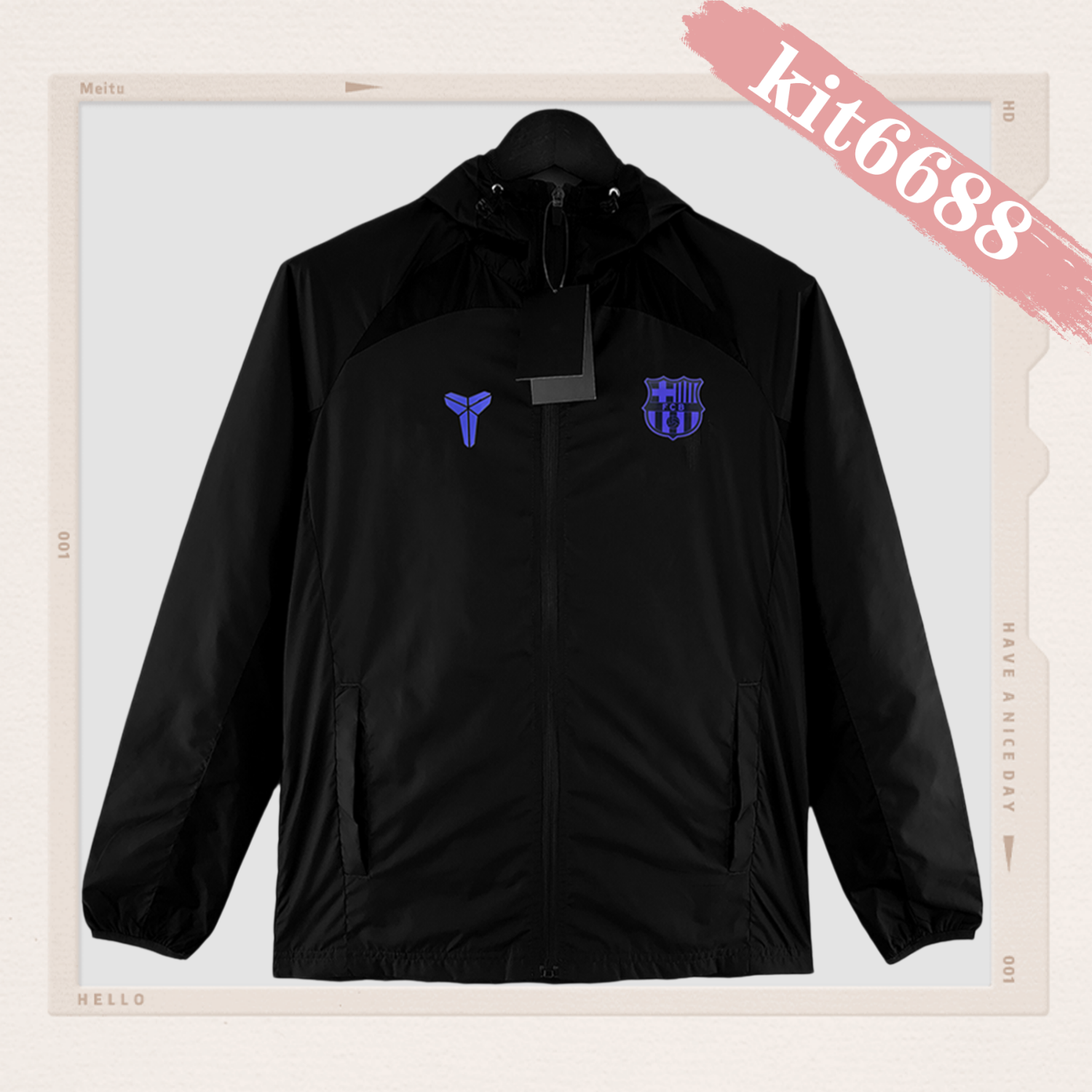 2025/2026 Barcelona Black Mamba Collaboration Hooded Windbreaker