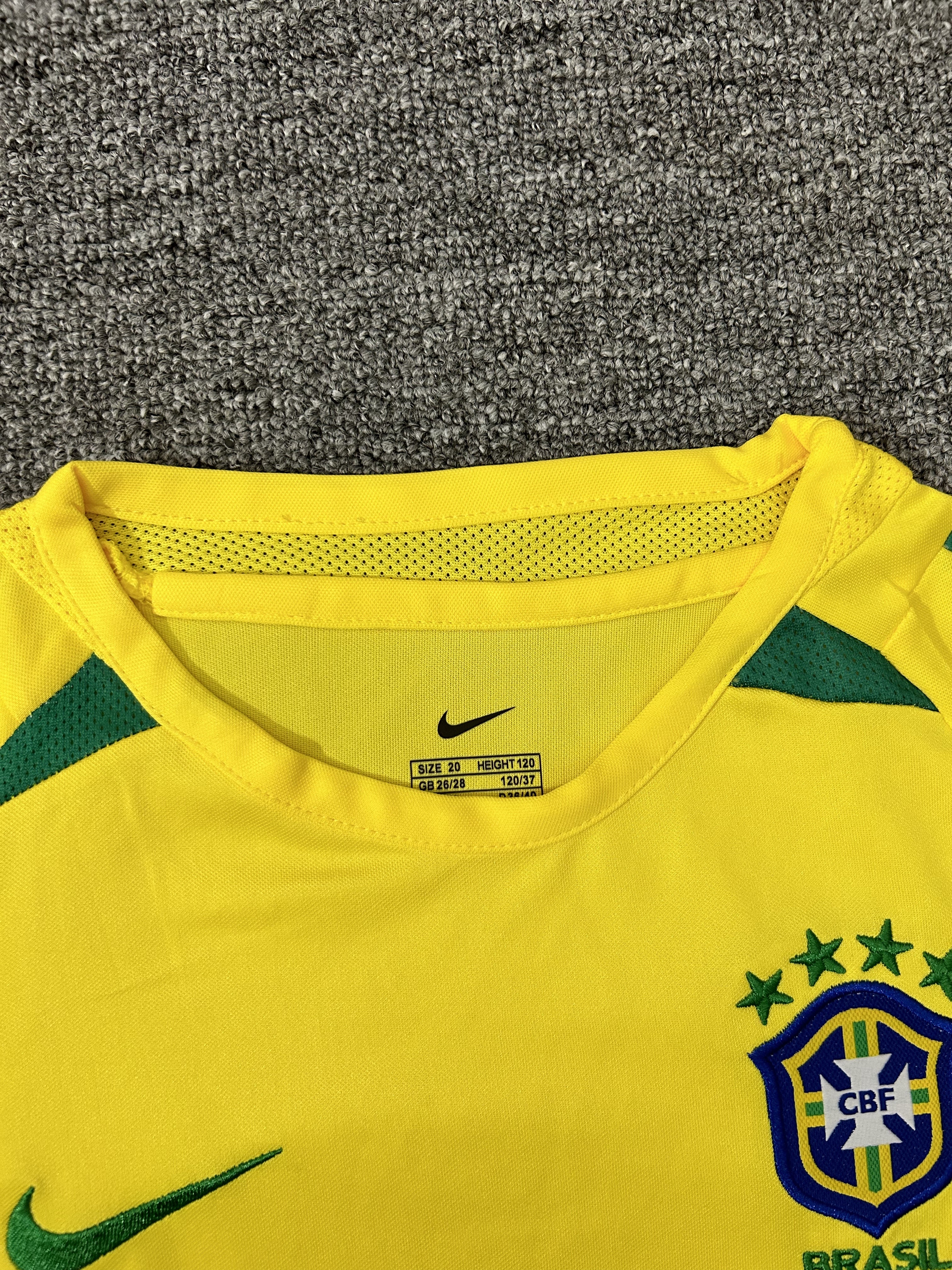 2002 Brazil home Retro long sleeves Kids Kit