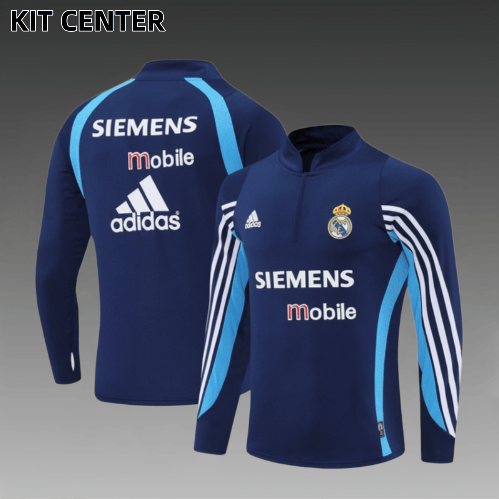 03/04 Real Madrid Retro Training Uniform Long- Sleeve Football Shirt