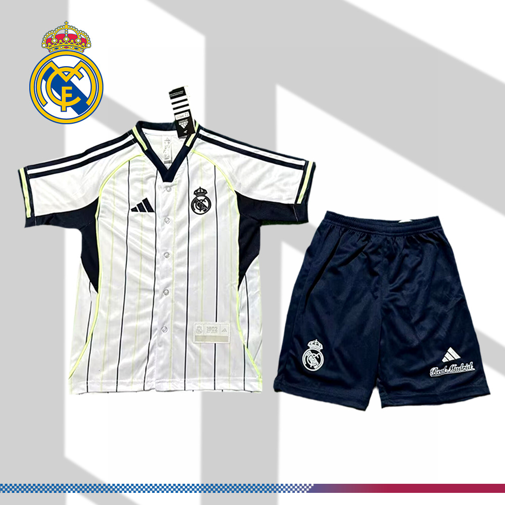 2025/2026 Real Madrid Casual Baseball Style Sports Shirt （Kids Kit socks）