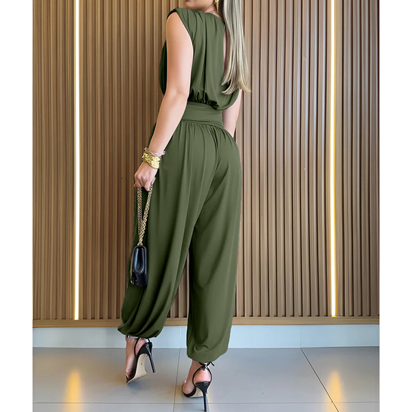 ZIJSPLIT MOUWLOZE JUMPSUIT