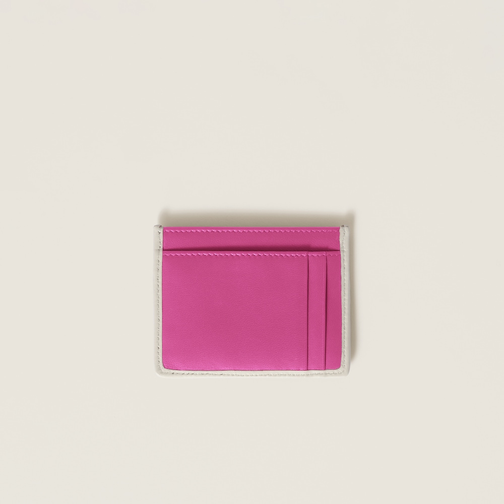 Matelassé nappa leather card holder