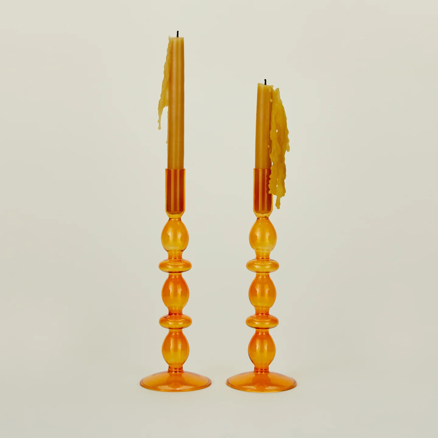 Bubble Candle Holder, Set of 2 - Orange