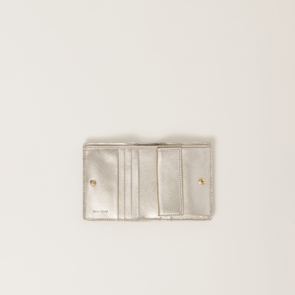 Small matelassé nappa leather wallet