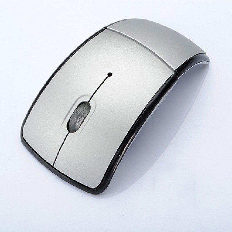 Foldable Arc Wireless Mouse, Bluetooth & 2.4G Portable Travel Mouse, Ergonomic Curved Computer Mice for Laptop Desktop Office Business Trip
