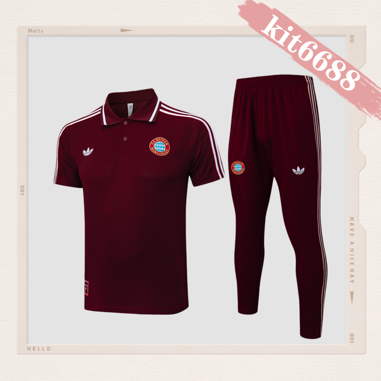 2025/2026 Bayern Munich Polo Dark Red Retro Edition (Adult Kit)