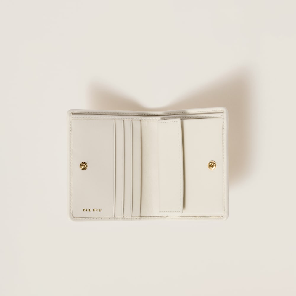 Small matelassé nappa leather wallet