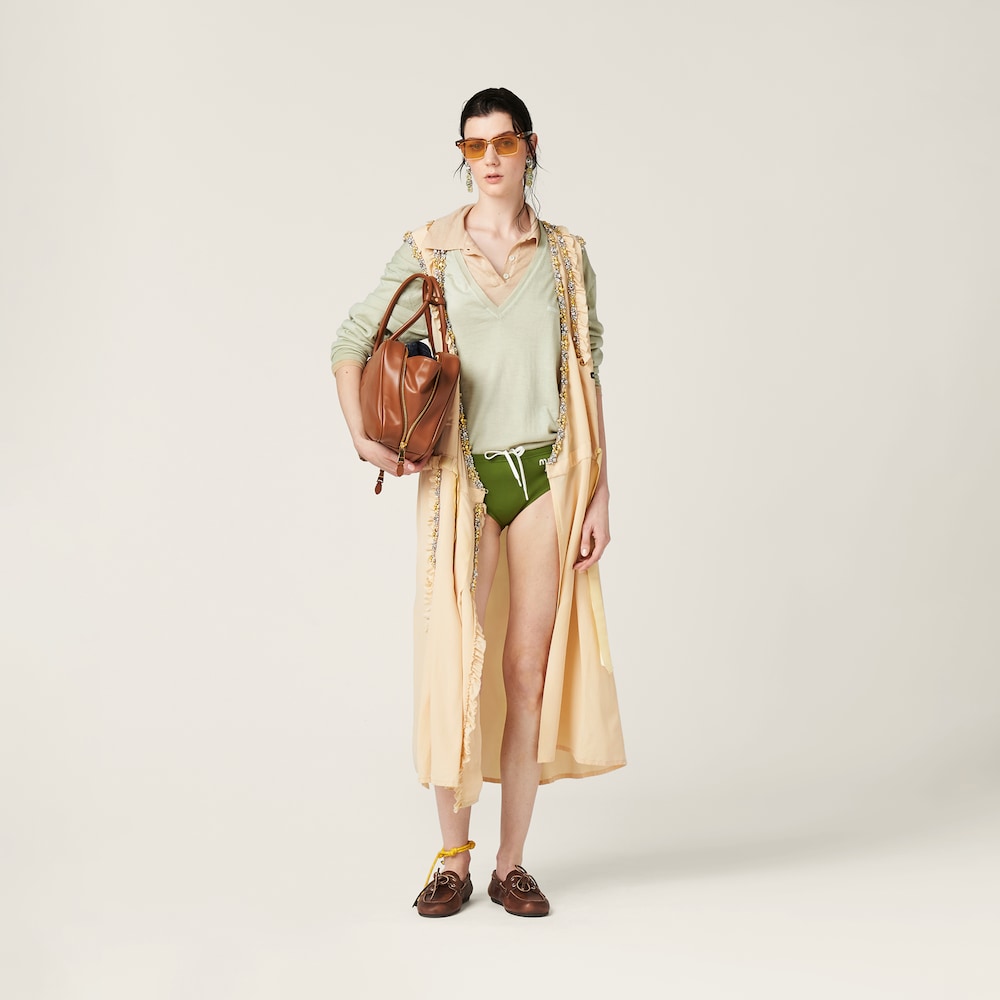 Embroidered marocain dress