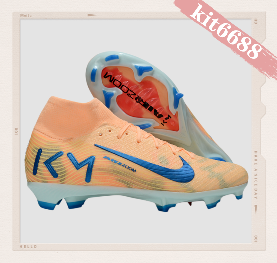 N Air Zoom Mercurial Superfly 10 Elite FG Mbappé Personal Edition - Melon TintNeo TurquoiseIgloo