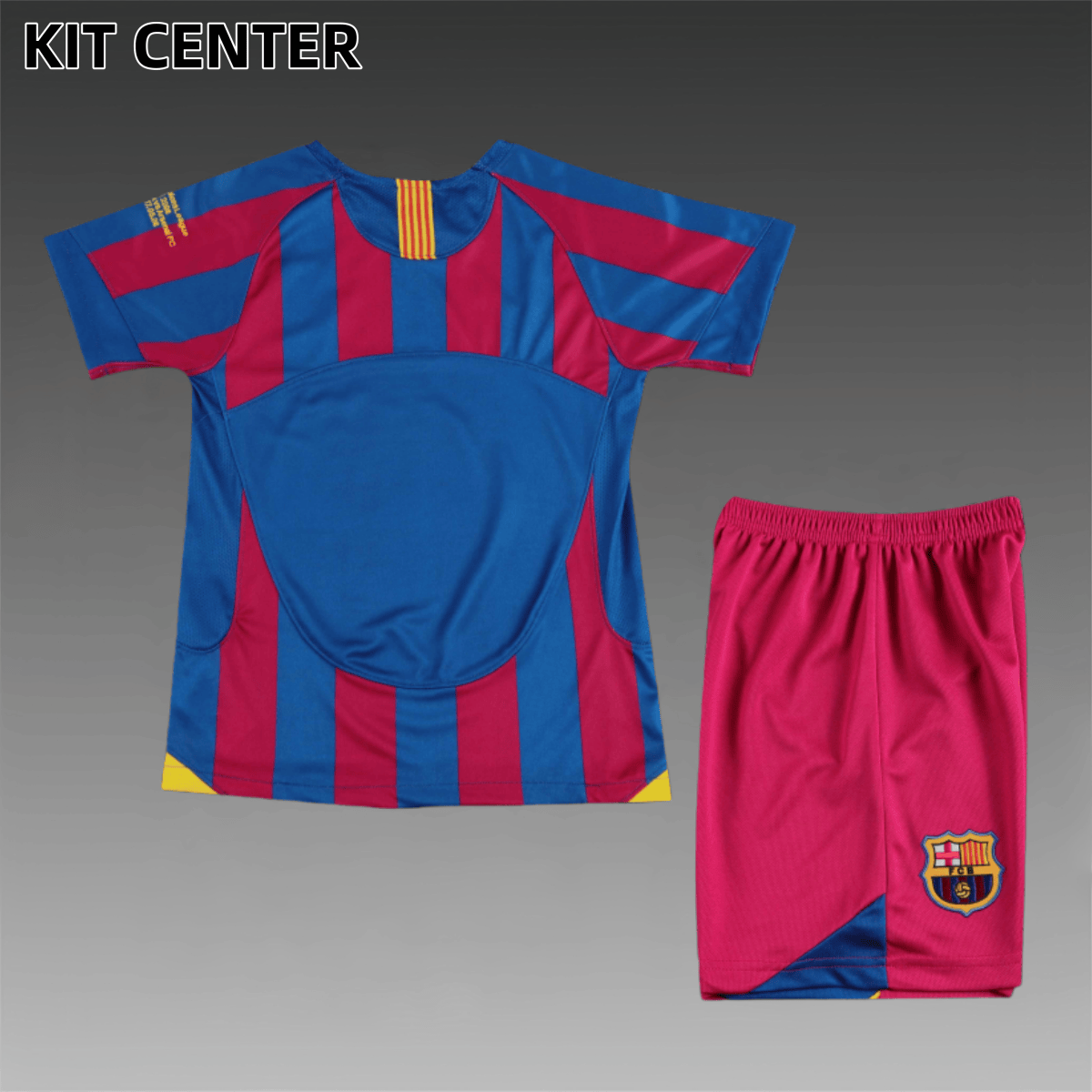 2005/2006 Barcelona home Champions League edition Retro Football Shirt (Kids Kit)