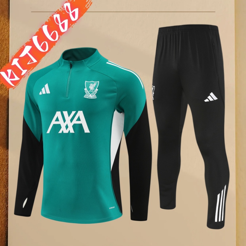25/26 Liverpool green Half Zip Training Kit (Adult Kids Kit)