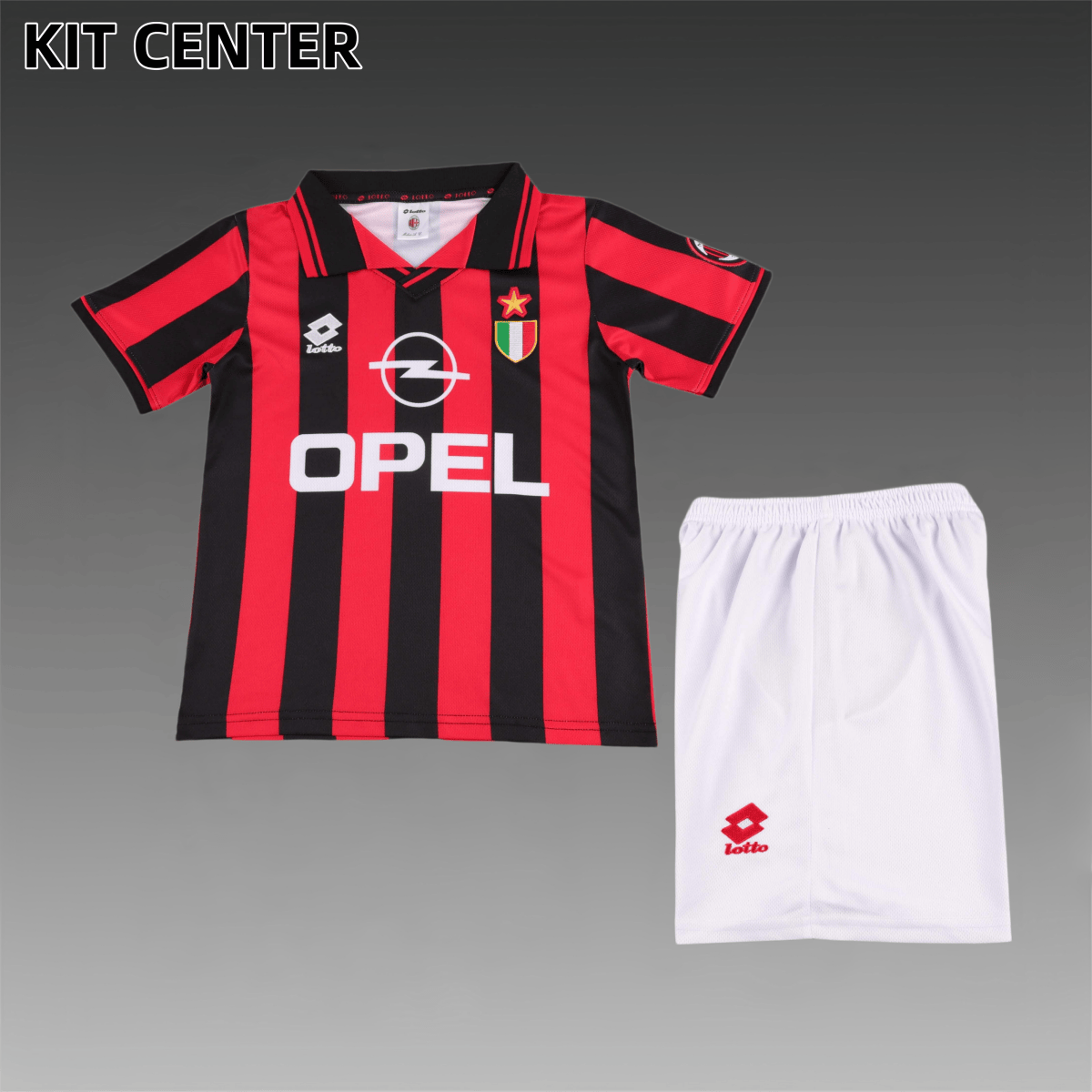 1996/1997 AC Milan home Retro Football Jersey (Kids Kit)