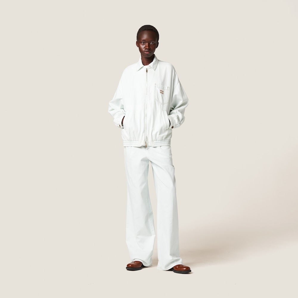 Chambray denim blouson jacket