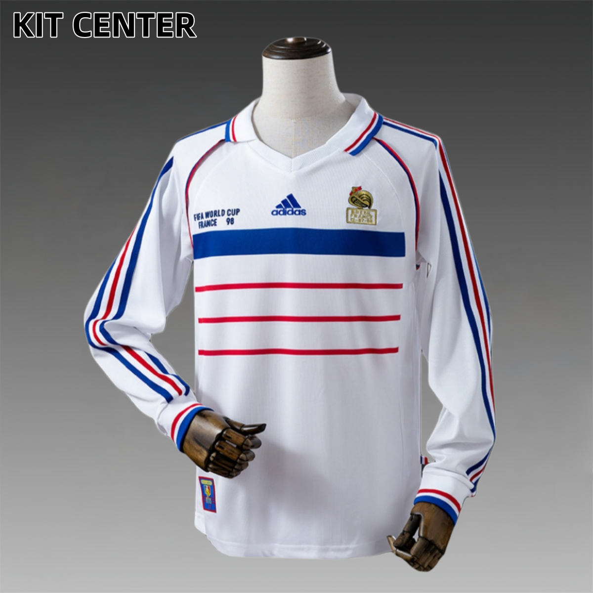 1998 France Away Long Sleeve Retro Football Shirt
