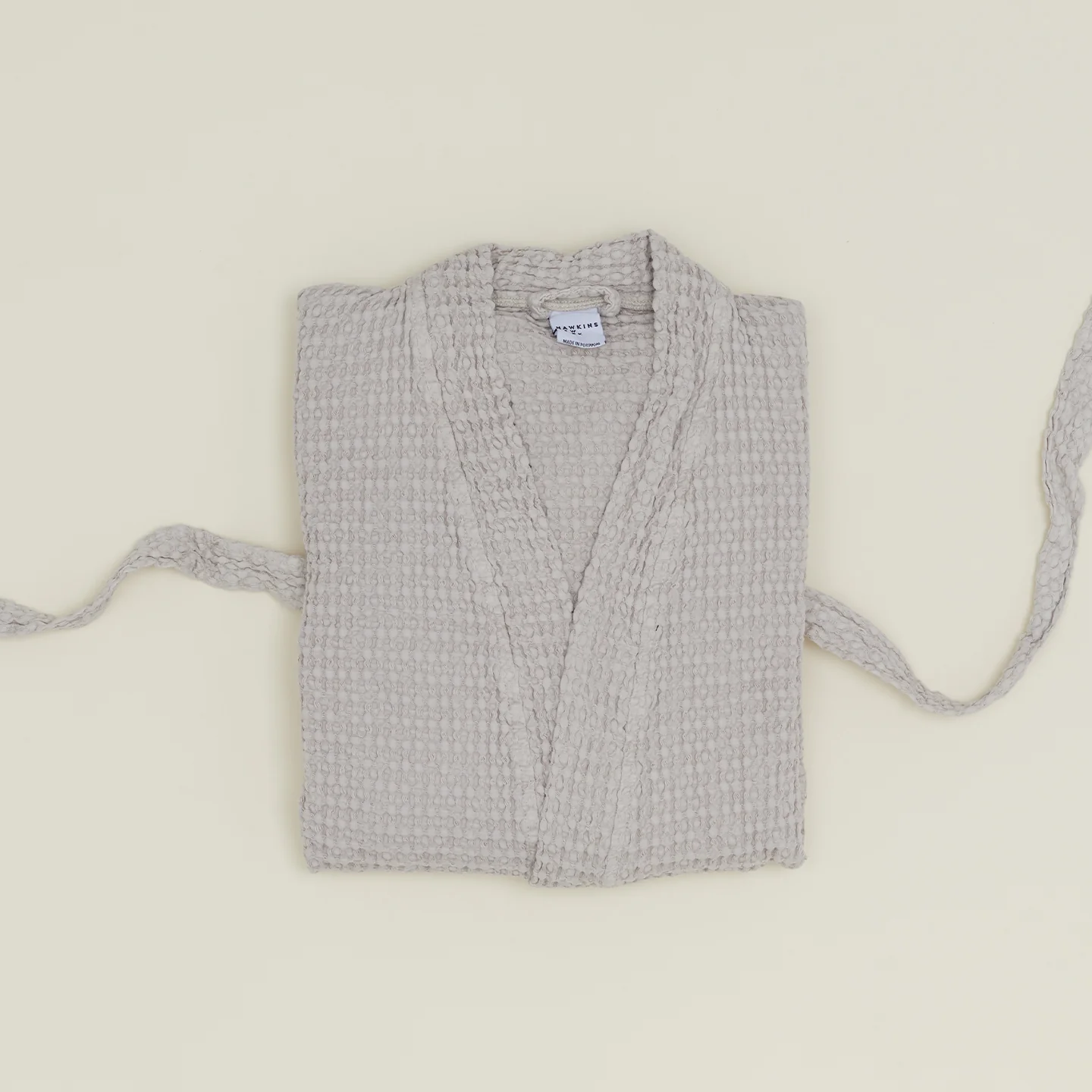 Simple Waffle Bathrobe - Light Grey