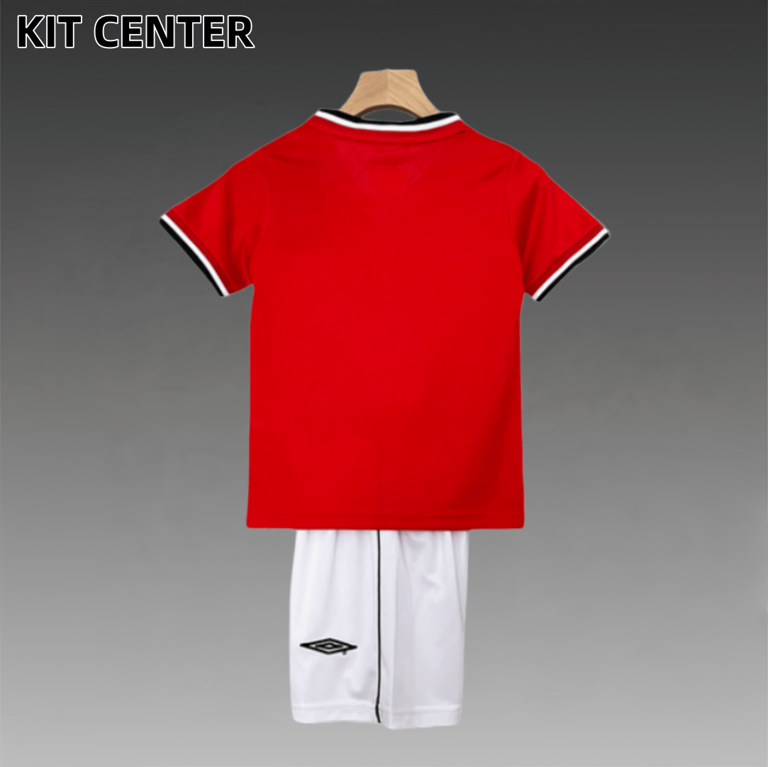 00/01 Manchester United home ground Retro Football Soccer Kids Kit
