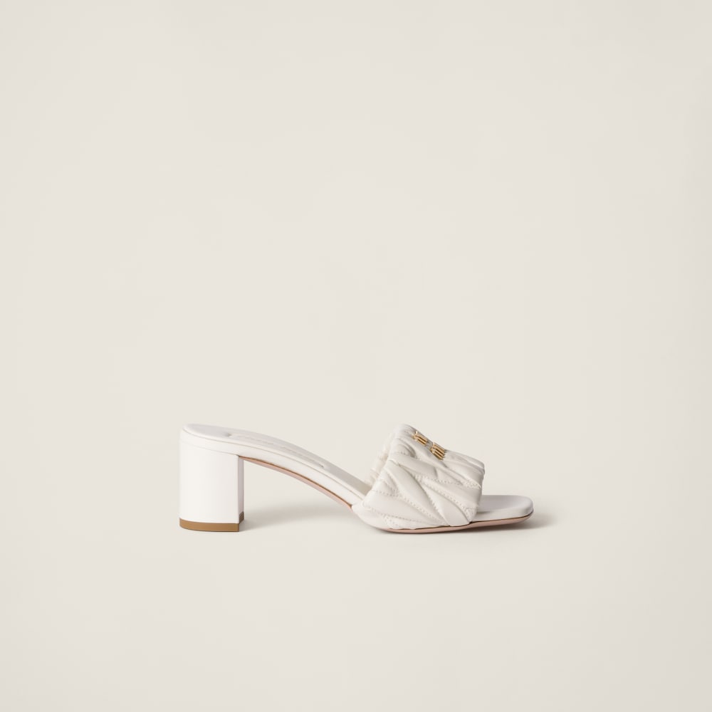 Matelassé nappa leather slides